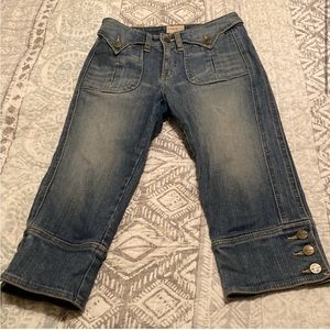 Karen Millen England Vintage wash Retro Capri Jeans size 4